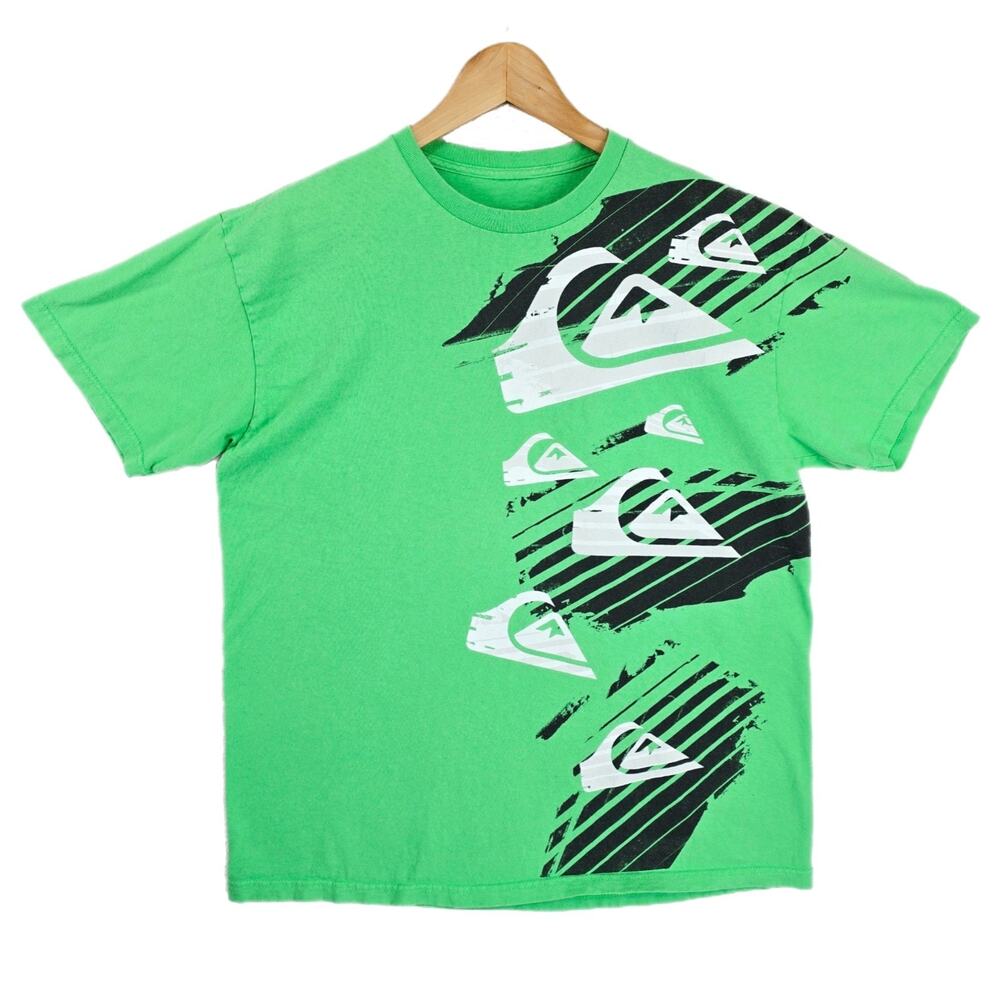 Vintage‎ Quicksilver Shirt Mens Large Surf Skate 90s Y2K Green Skateboarding